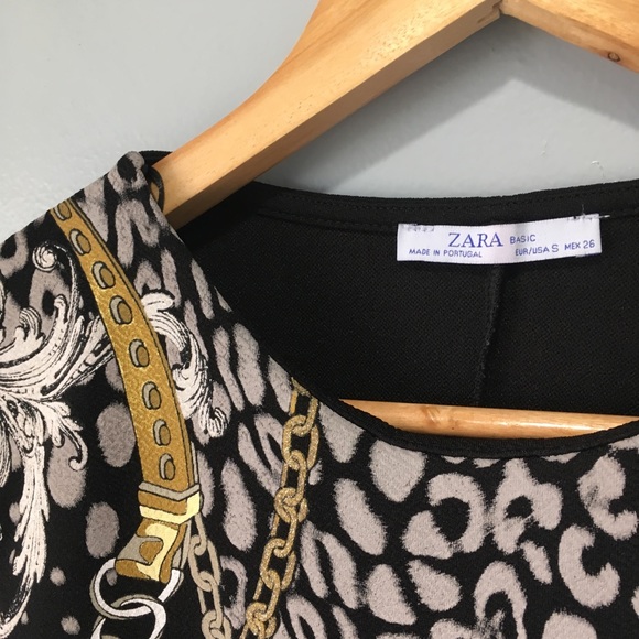 Zara Black Animal Print Rubberized Sheath Dress - Picture 4 of 8